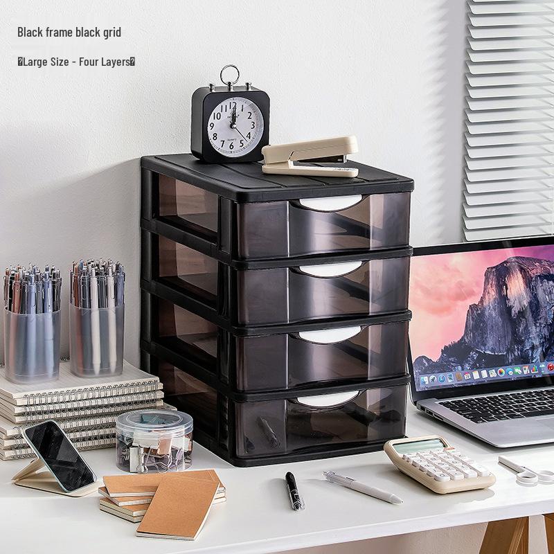 Transparent Drawer-Style Desktop Storage Box for Household Items and Cosmetics