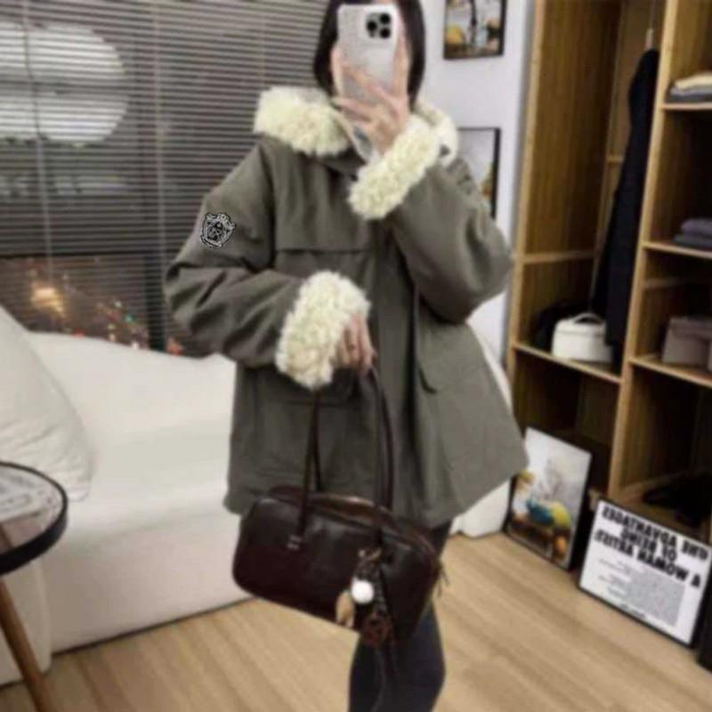 Womens Warm Hooded Short Cotton Puffer Jacket Winter 2026 Loose Fit Casual Coat Students