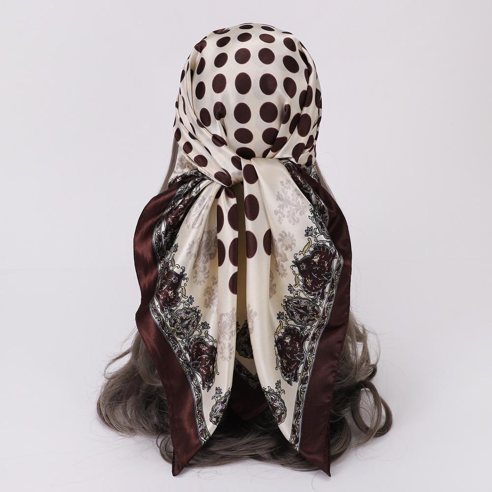 

Высококачественные роскошные шелковые шарфы, повязка на голову, шарфы, шейный шарф для женщин, шелковый шарф с цепочкой, женская декоративная шаль 90cm