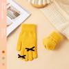 Warm Winter Velvet Gloves Plush Women Cycling Mittens Kawaii Bowknot Knitted Gloves  Ladies