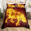Ice And Fire Riding Horse Duvet Cover Set King SizeFlame Horsing Bedding SetWestern Cowboy Exotic Farmhouse Comforter Cover