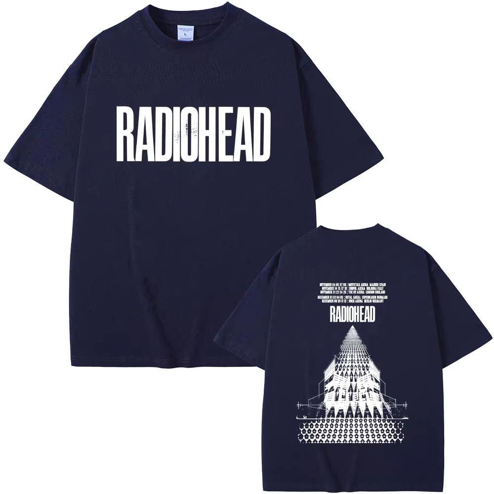 Radiohead Return To The Road European Tour T-shirt Men's Rock Vintage T Shirt Women Gothic Oversized T-shirts