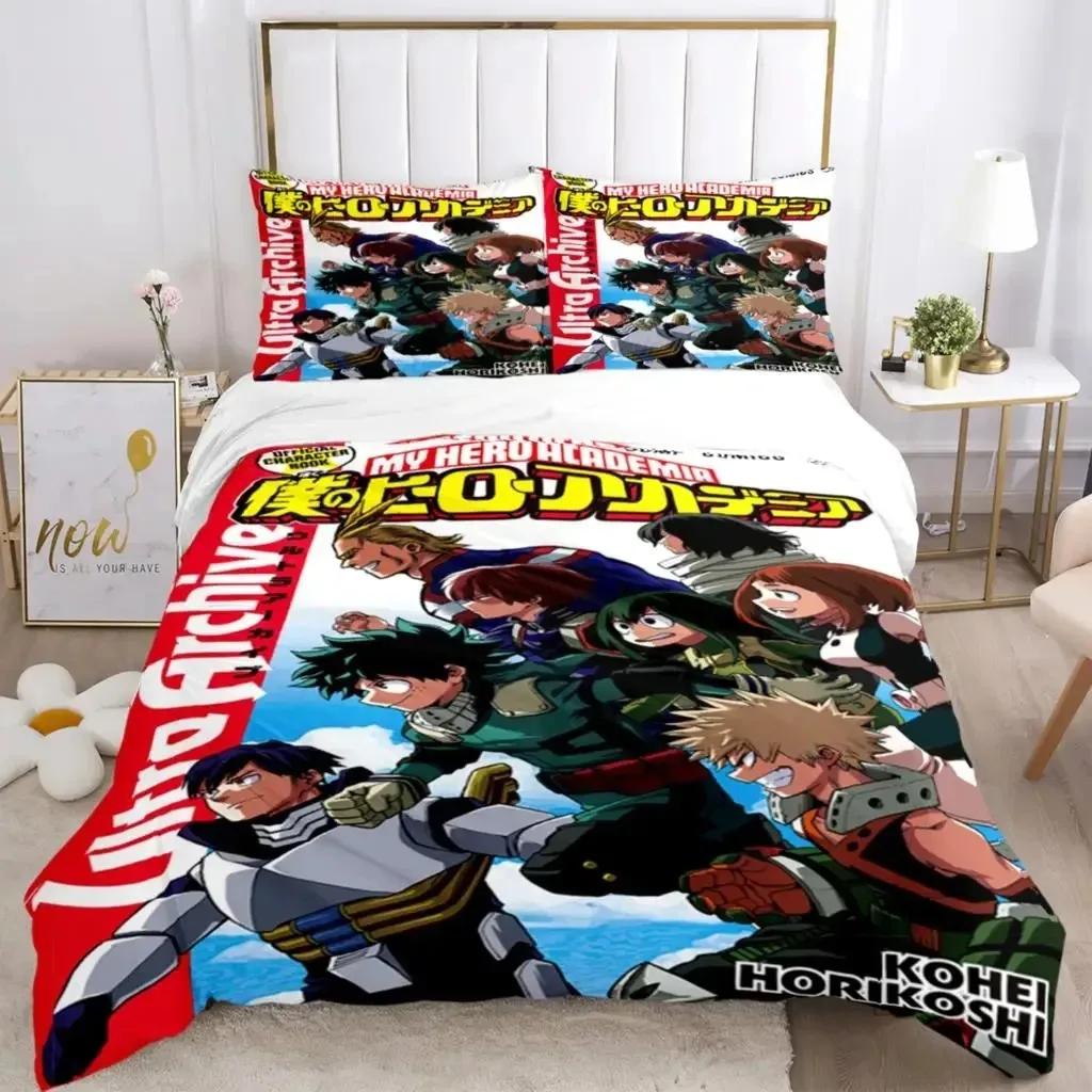 Fashion My Hero 3D Anime Print Thre Piece Beding Set Fashion Young Boys Or Adult Peoples For Beds Comfortable Quilt Covers Pilowcases Beding Set Gift