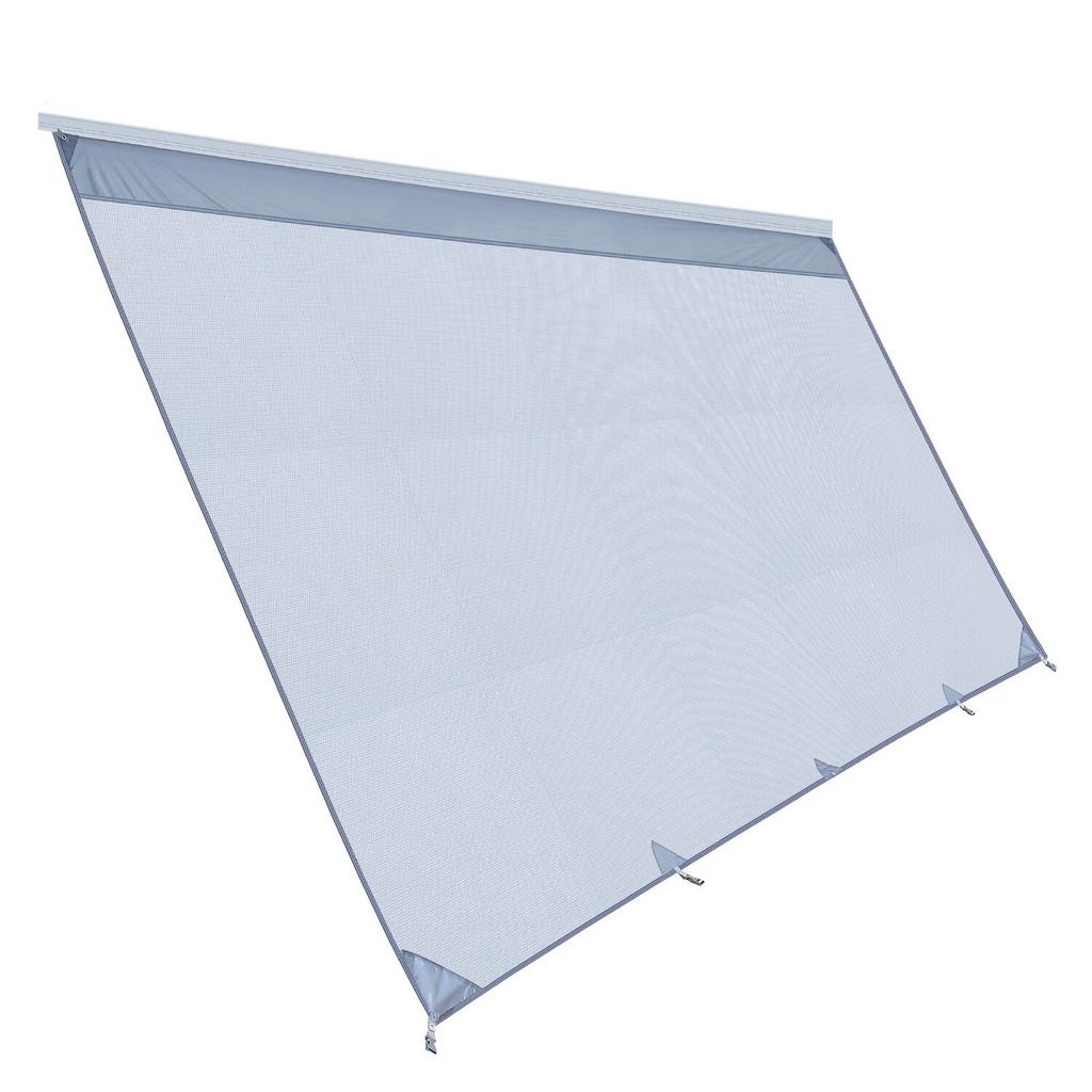 RV Awning Sun Shade Screen, 2 X 4.3 M Polyester Mesh Sun Shading Screen (Fits 4.5 M Awnings), Double-Stitched Breathable Sunscreen for RVs Travel and