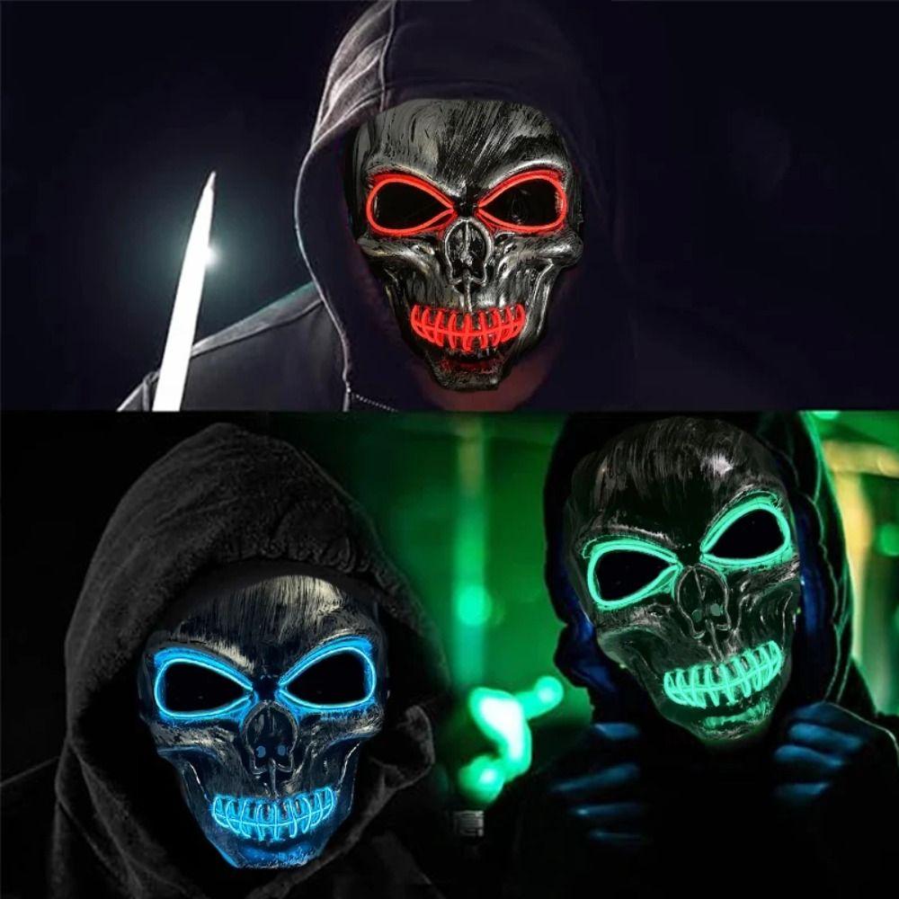 Luminous Cosplay Mask Ghost Party Props EL Wire Party Mask Props  Halloween