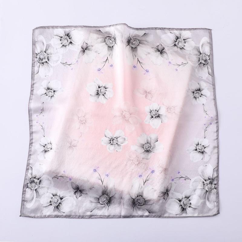 Meier Korean silk square scarf, silk satin scarf, women s autumn/winter mulberry silk professional neck scarf 53*53cm