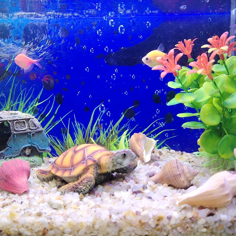 Artificial Polyresin Aquatic Sea Turtle Tortoise Aquarium Ornament Fish Tank Decoration Turtle Decor Turtle Pet Toys Mini Home