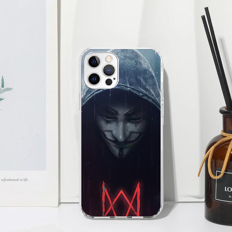 Anonymous V Mask Phone Case For Iphone 17 Air 16 15 Plus 16E 14 Pro Max 13 Mini 12 11 7 8 SE Fundas Soft Back Cover 17 Air 16 15
