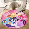 1pc My Little Pony Friendship is Magic Round Carpet  Anime Cartoon Design, Office Chair Mat, NonSlip Rug for Home Decor, Living Room, Bedroom