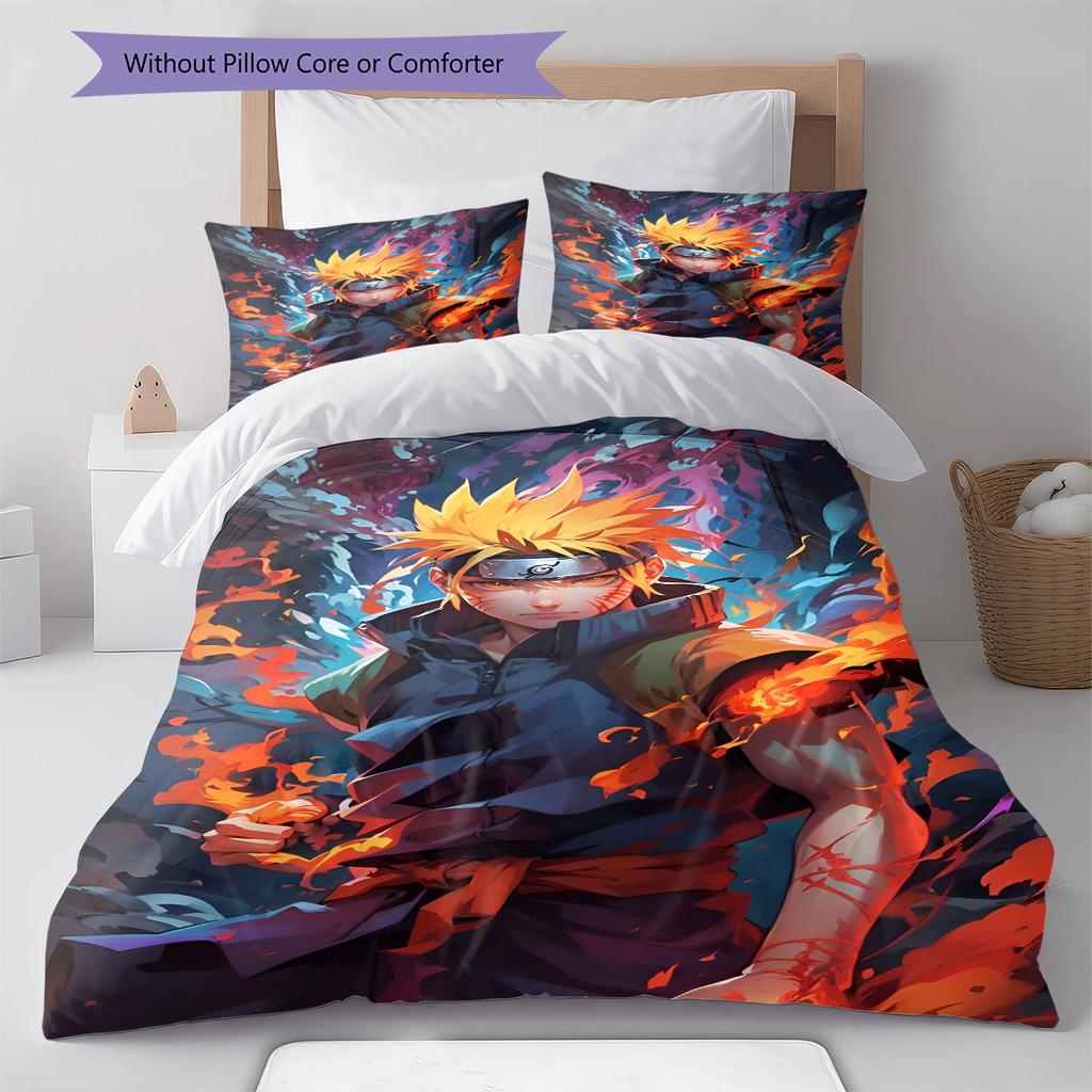 Cartoon Pattern Bedding Quilt Set Quilt Cover Pillowcase Home Decoration Birthday Gift (1 * duvet cover + 2 * pillowcase, without core)