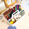 With Handle Pen Organizer Portable Desk Storage Basket Durable Marker Pen Storage Box  Office Use