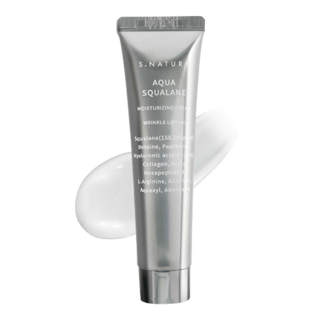 S.NATURE Aqua Squalane Moisturizing Cream 2.7 Oz/ 80ml,Korean Cosmetics, Kbeauty, Sample