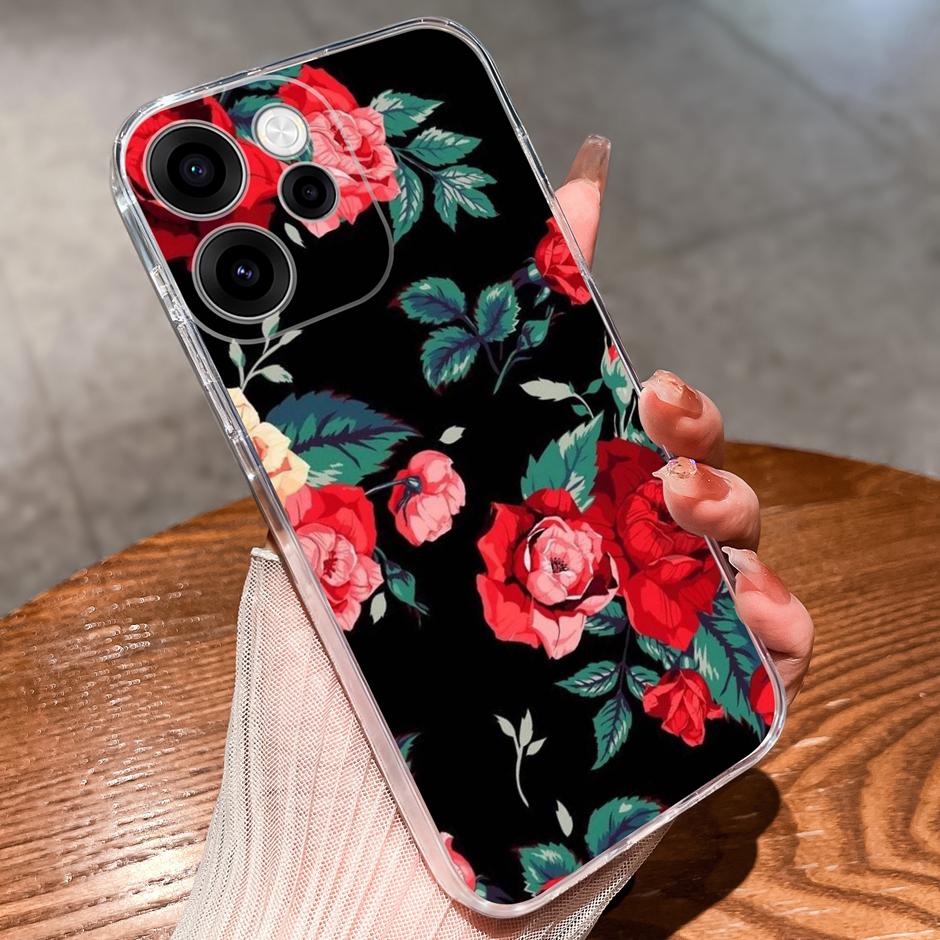 For OPPO Reno 15F 15 Pro Cases Brilliant Flower Kitten Fall Prevention Portable Clear Back Cover For reno15pro reno15f Funda