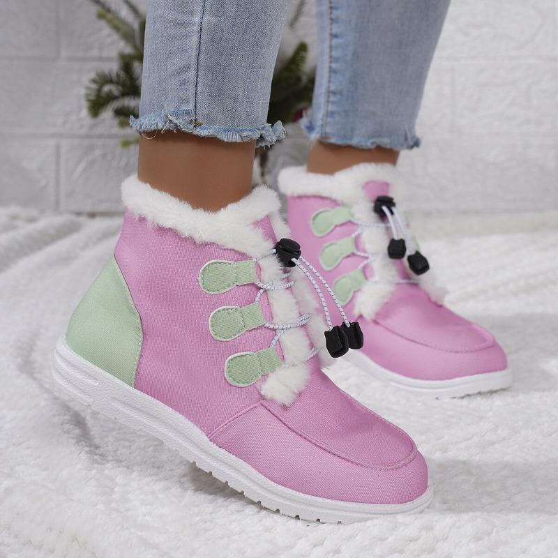 Fashion 2024 Winter Women Short Plush Warm Snow Boots Casual Shoes  New Suede Fur Chelsea Ankle Boots Flats Platform Ladies Shoes Botas