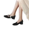French square head shallow mouth single shoes spring and summer new low-heeled small leather shoes thick-heeled Mary Jane shoes
