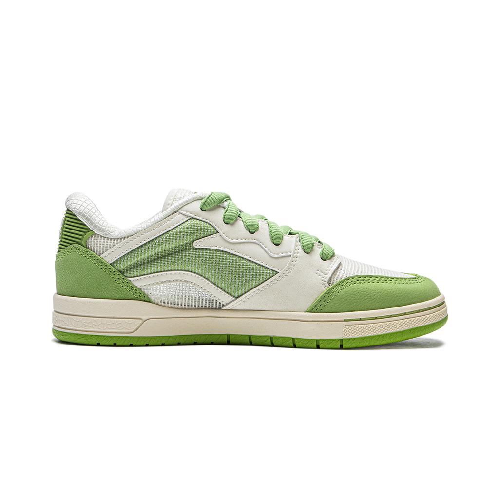 Li Ning We I Pros Shock Absorption Wear Resistant Low Top Skate Shoes Women Skate Shoes Green Rice-White AEPU062-4