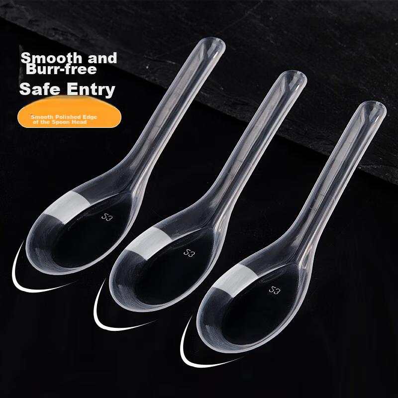 SHUANG YU Disposable Plastic Soup Spoons for Takeout And Fast Food, 11cm*240 Pieces, Dessert Spoons And Tablespoons