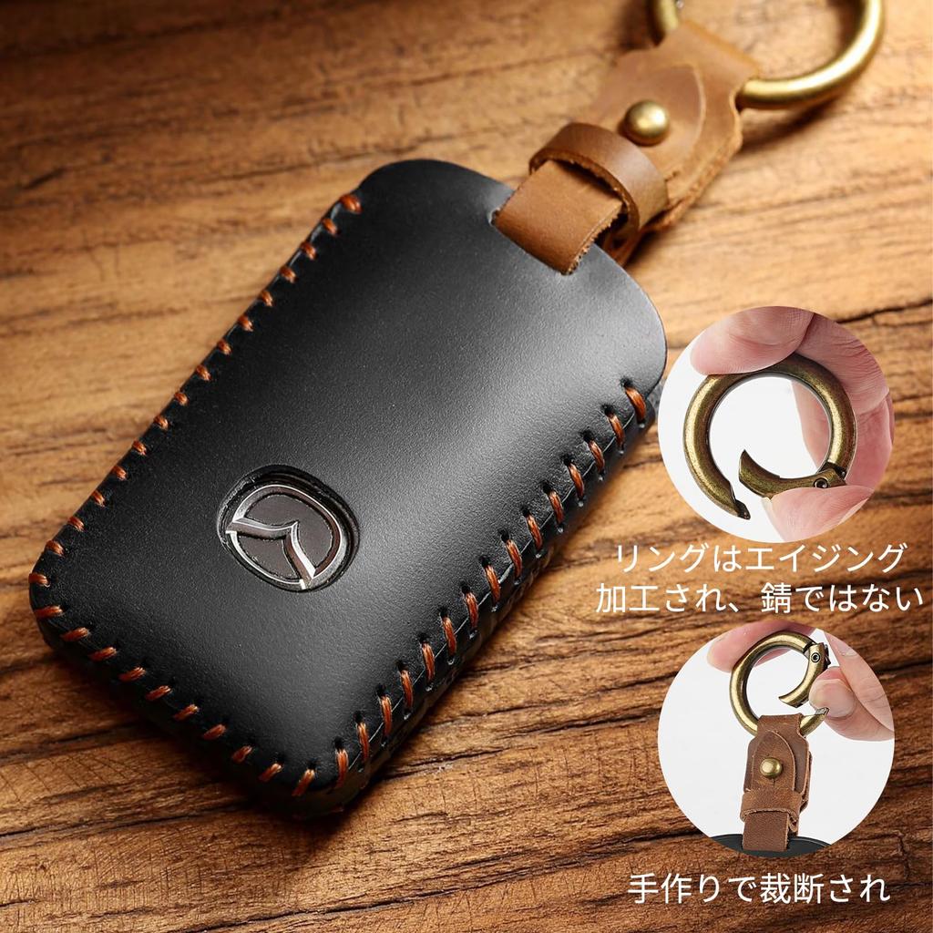 [COM4SPORT] Mazda Key Case, Genuine Leather CX-80 CX30 CX-8 CX5 MX30 CX60 Roadster Key