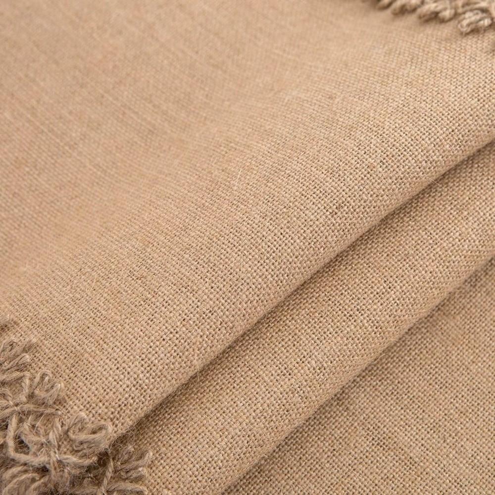 Jute Burlap Table Runner Macrame Edges Machine Wash or Brush Macrame Table Runner Family Dinners