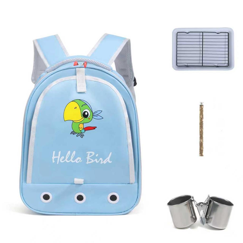 Portable Bird Carrier Bag Birdcage Parrot Pigeon Large Opening Backpack with Feeding Cups for Parakeet Cockatiel Lovebirds