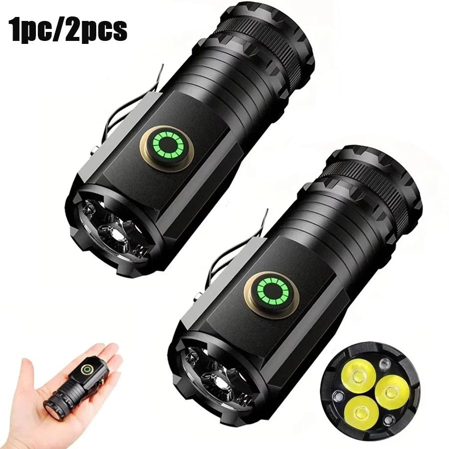 Portable Powerful Mini LED Flashlight With pen clip Rechargeable Pocket Emergency Torch Waterproof Hiking Camping Flash Light