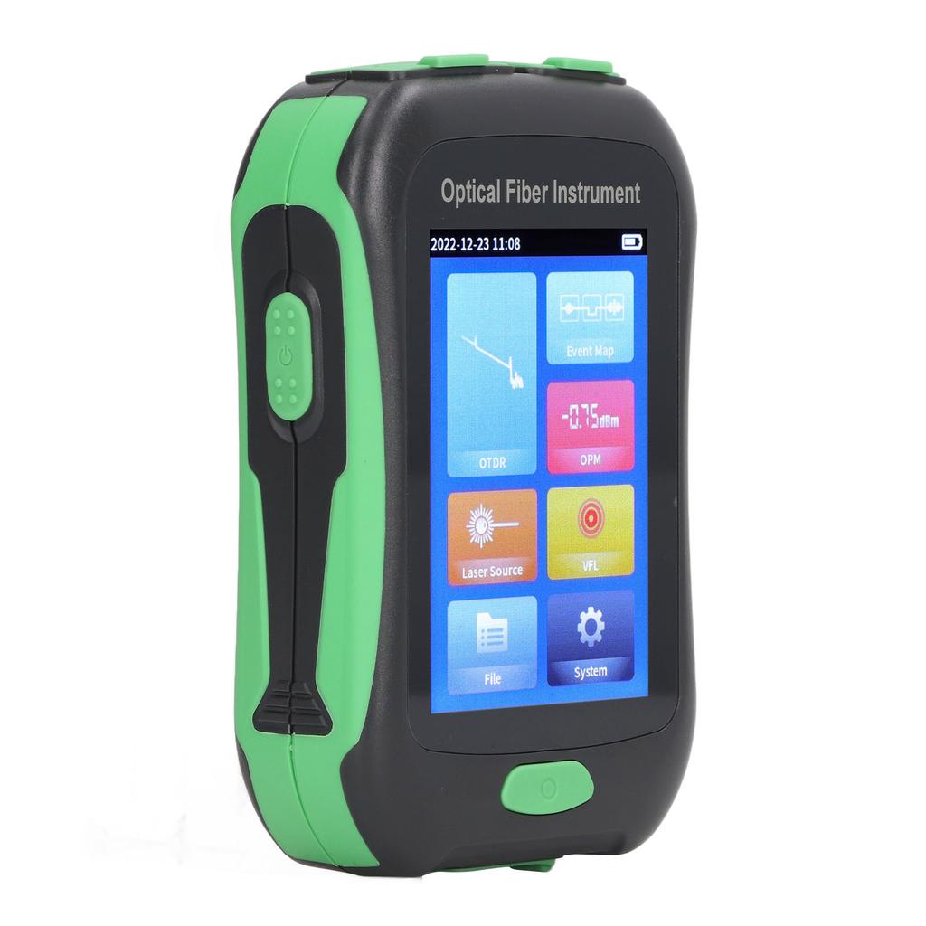 Optical Time Domain Reflectometer 1550nm 20dB 3.5in Touchable Screen OTDR Fiber Optic Tester 100‑240V US Plug
