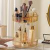 Rotating Vanity Organizer: Multifunctional Cosmetic Shelf for Lipsticks & Brushes
