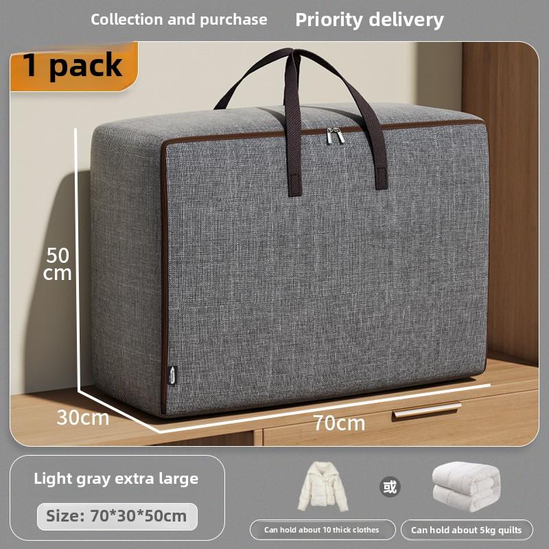 

Большая сумка для переезда из ткани Оксфорд, водонепроницаемая сумка для хранения одежды, одеял, постельных принадлежностей и багажа, дорожная сумка, органайзер для общежития Extra large 70*50*30cm светло-серый