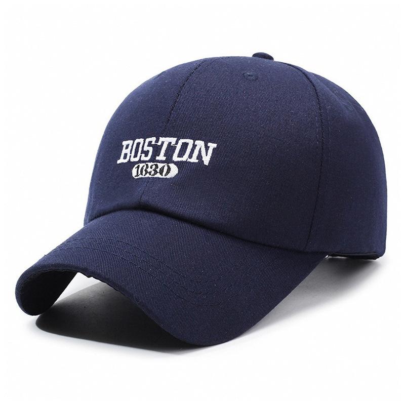 Japanese Simple Embroidered Letters 1630 Baseball Cap Fashionable Versatile Sun Protection Visor Hat Wide Brim Cap Adjustable темно-синий