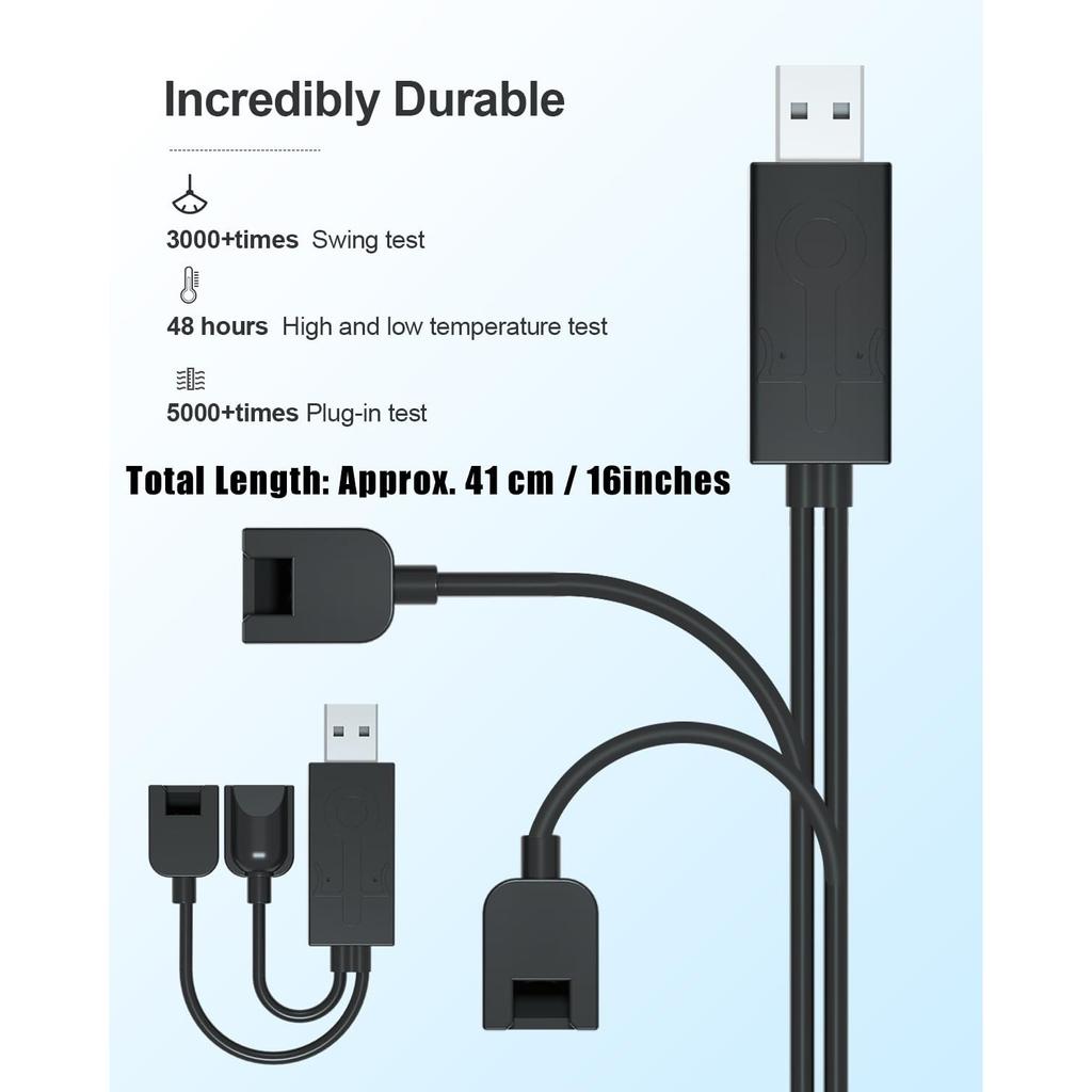 Tragbares Joy-con USB-Ladekabel Kurz für Nintendo Switch Controller mit LED-Anzeige Ersetzt Joy-con Ladestation, Reise-Ladekabel