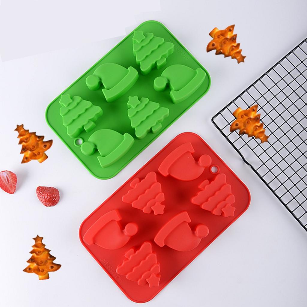 Christmas Silicone Baking Molds  Chocolate Candy Molds Set For Cake Toppers, Ice Cubes, Jello, DIY Cake Candles