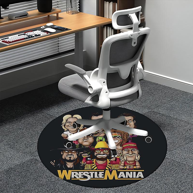 

WrestleMania,Wrestling Chair mat Round Rug Office carpet, Machine Washable, Non slip, Suitable for Living Rooms, Bedrooms 80cm
