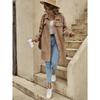 Women's Winter Long Loose Plush Coat, Turn-down Collar Buttoned Open Front Oversized Warm Overcoat for Women, European & American Style