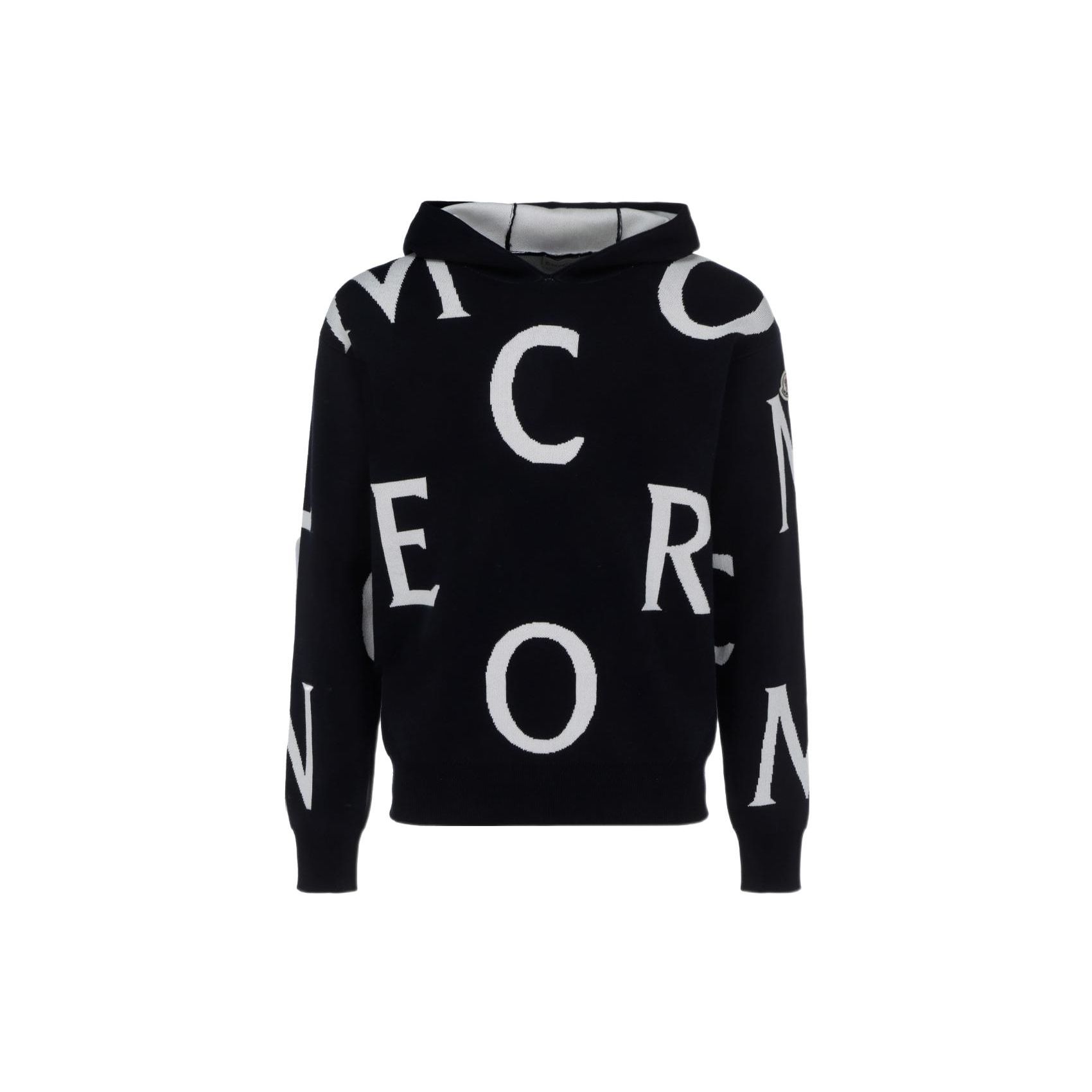 Moncler Scattered Letters Hoodie Black Men