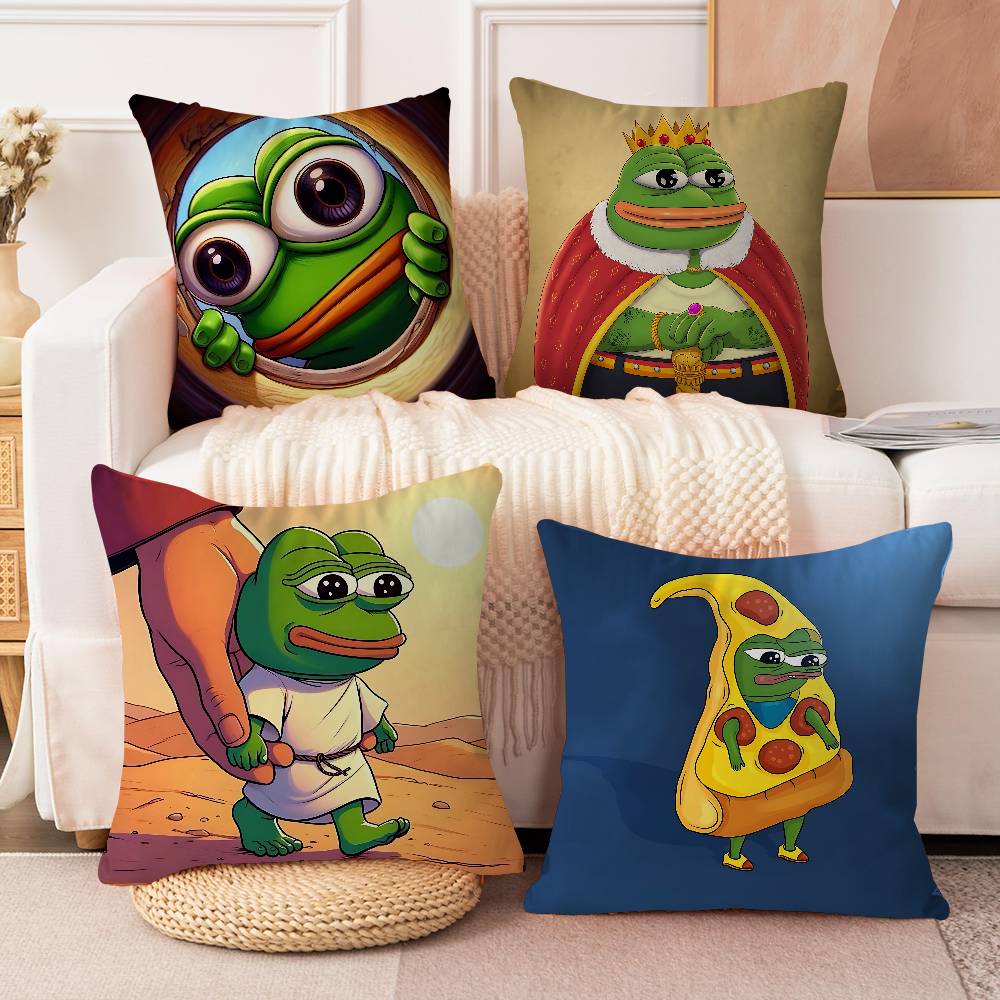 Cartoon P-Pepe The Frog 45*45cm Cushion Cover Pillow Cover Decor Pillowcase Home Pillowcase For Couch Pillow