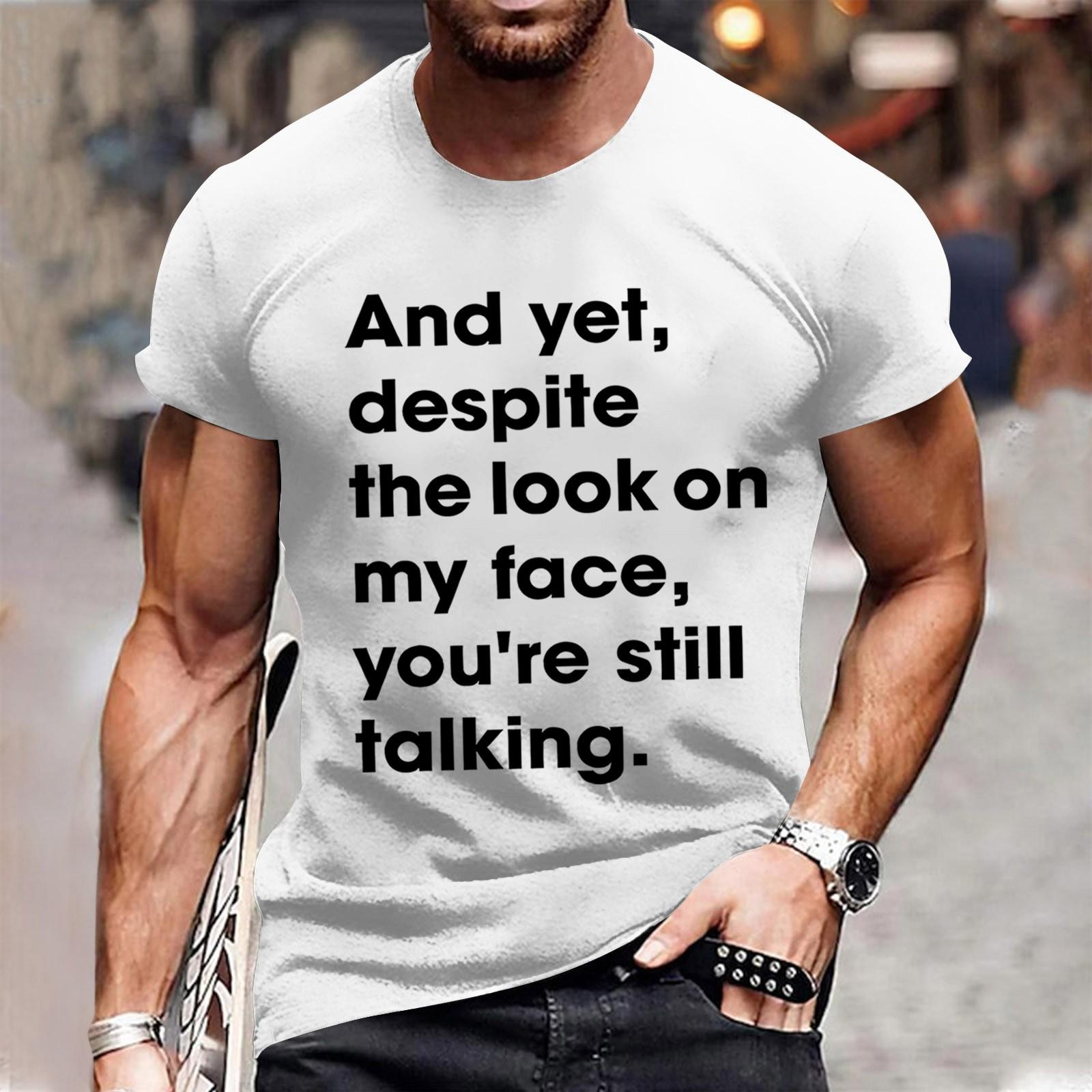 

Мужская модная футболка, уличная повседневная одежда с коротким рукавом S белый