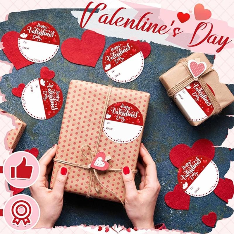 500 Stück Valentinstag Siegelaufkleber 50mm Beschreibbare Runde Siegelaufkleber Selbstklebendes Verpackungsetikett für Umschlagkarte