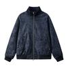 Spring and autumn new large size jacket men's stand-up collar leather jacket European and American wide casual leather jacket