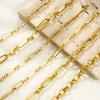 1 Piece Fashion304 Stainless Steel Handmade 18K Gold Plated Oval Link Chain Bracelets For Women Men Gift 17cm(6.7") long