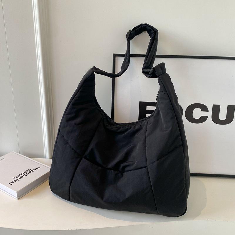 2026 Early Spring Women's Large Capacity Dumpling Crossbody Bag - Simple Down Cotton Jacket Style, Korean Casual Shoulder Bag