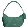Aria 26 Zipper Closure Exquisite Pebbled Leather and Smooth Leather Hand-held Crossbody Shoulder Bag Medium Women's Silver and Bright Green