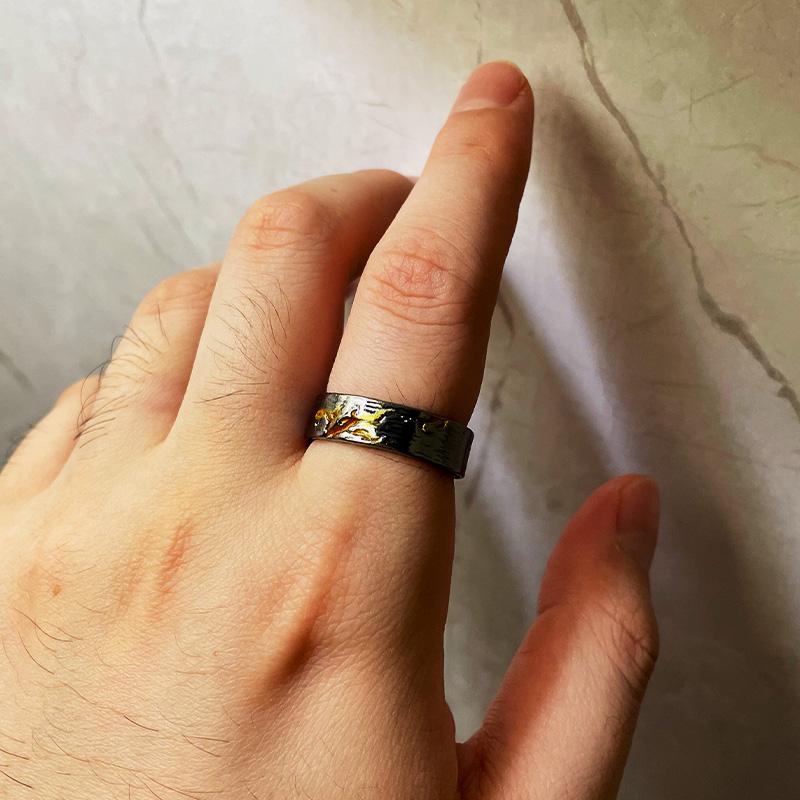 Retro Geschnitzter Rissmalerei Ring Für Frauen Männer Vintage Handgemacht Offener Ring Punk Gotische Accessoires Designer Schmuck Liebesgeschenk