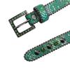 Women's 2.3cm Wide Rhinestone Leather Belt - European and American Cowboy Style Waistband