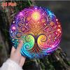Vintage Metal Wall Art Round Pendant Star Pattern Home Garden Decor