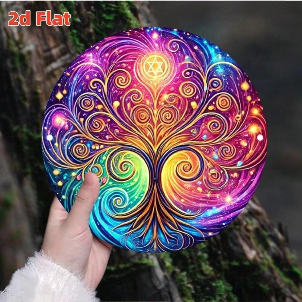 Vintage Metal Wall Art Round Pendant Star Pattern Home Garden Decor