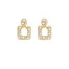 Vintage Geometric Square Women's Drop Earrings Full with Dazzling Crystal Stone Sparkling Earrings Party Jewelry Holiday Gift