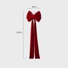 Velvet Wine Red Bow Christmas Tree Ornaments - Festive Decorative Pendants