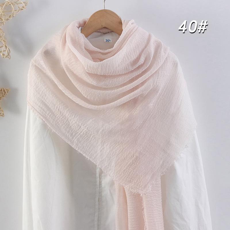 Sciarpa da donna in cotone lino seta - Per tutte le stagioni, colore unito, versatile foulard per testa e parasole