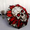 Stained Skull Halloween DecorationUmbrella, Portable 3-Fold Compact Umbrella,Christmas Gift ES651