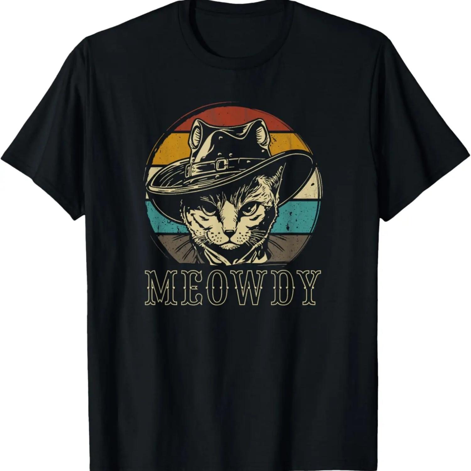 Meowdy Texas Cat Meme Country Music T-Shirt S чёрный